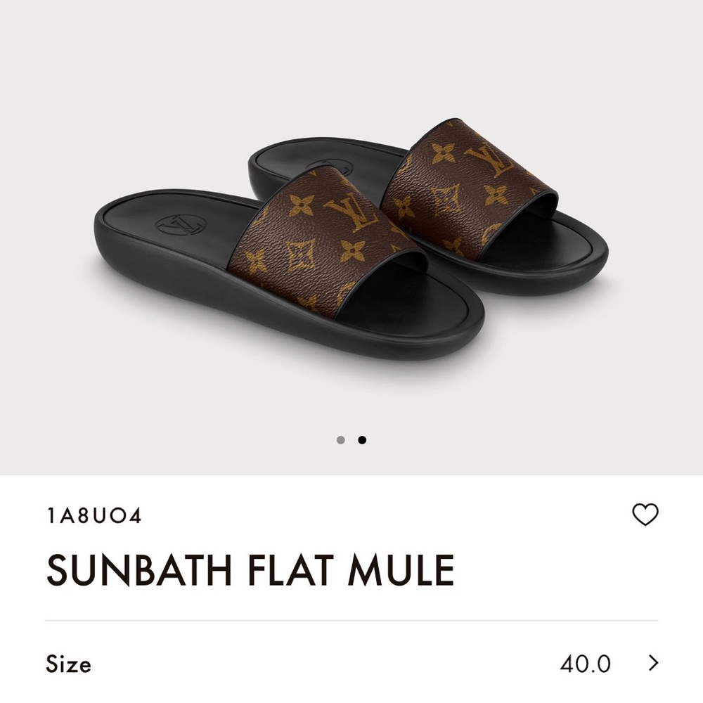 Louis Vuitton Sunbath Flat Mule, size 40